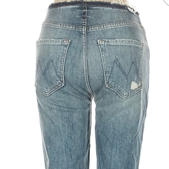 MOTHER The Dazzler XYZ Double Fray Size 27 Mid-Rise Slim Straight Ankle - Picture 12 of 13